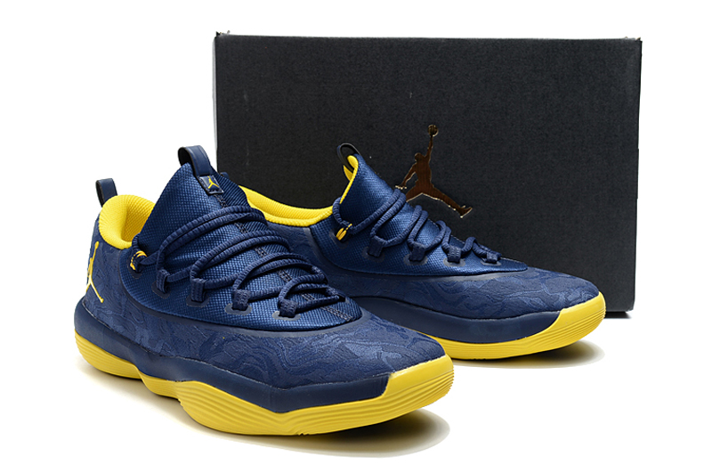 Jordan Griffin 2018 Low Deep Blue Yellow Shoes - Click Image to Close